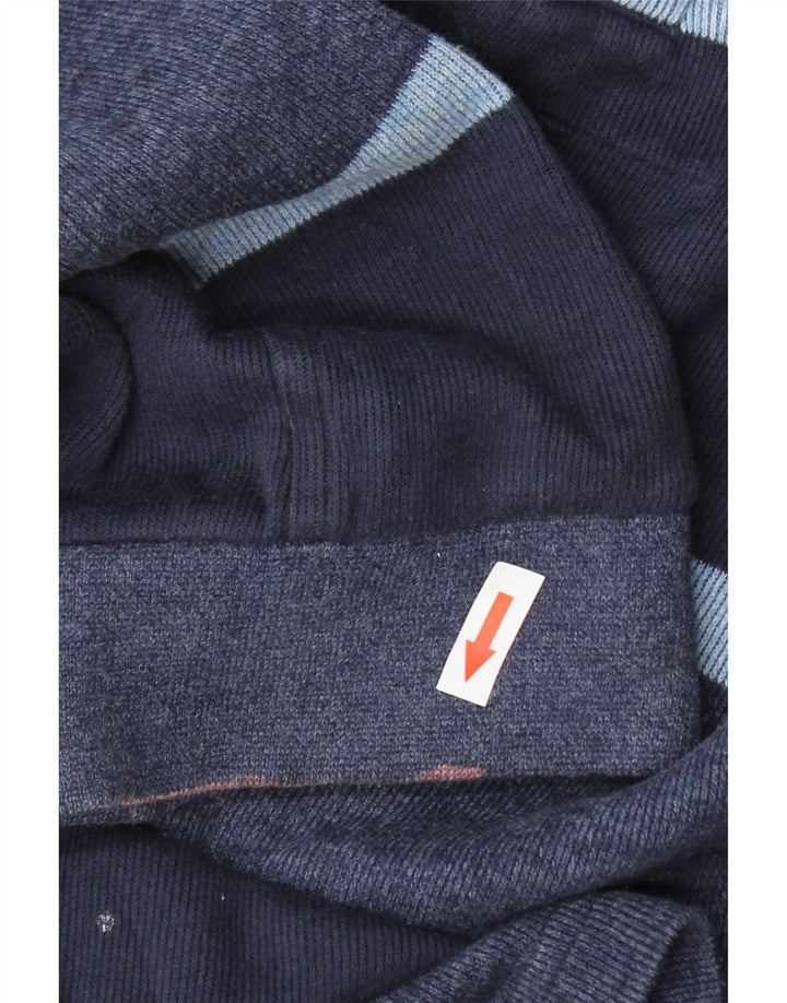 Marks & Spencer Herren-Langarm-Rugby-Poloshirt, mittelmarineblau gestreift
