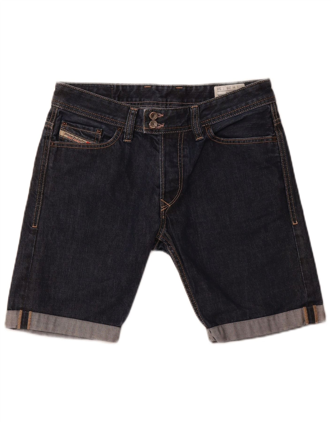 DIESEL Damen Viker-R-Box Jeansshorts W28 Mittelmarineblaue Baumwolle