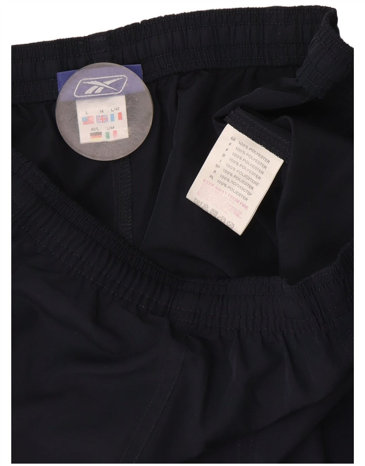 Reebok Damen Sportshorts UK 14 Large Marineblau Polyester