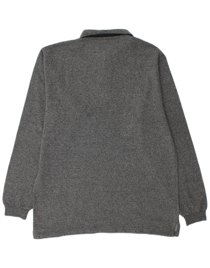Champion Herren-Langarm-Poloshirt, große graue Baumwolle