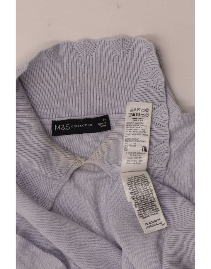 Marks & Spencer Damen-Pullover mit Rollkragen, Gr. 14, Blau