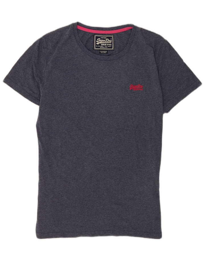 Superdry Herren T-Shirt Top Large Blau Baumwolle