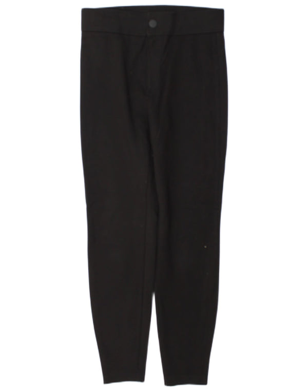 Zara Damen High Waist Skinny Freizeithose Medium W28 L27 Schwarze Viskose