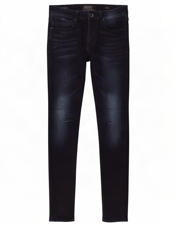 Superdry Damen Rider Slim Jeans W28 L32 Marineblau Baumwolle