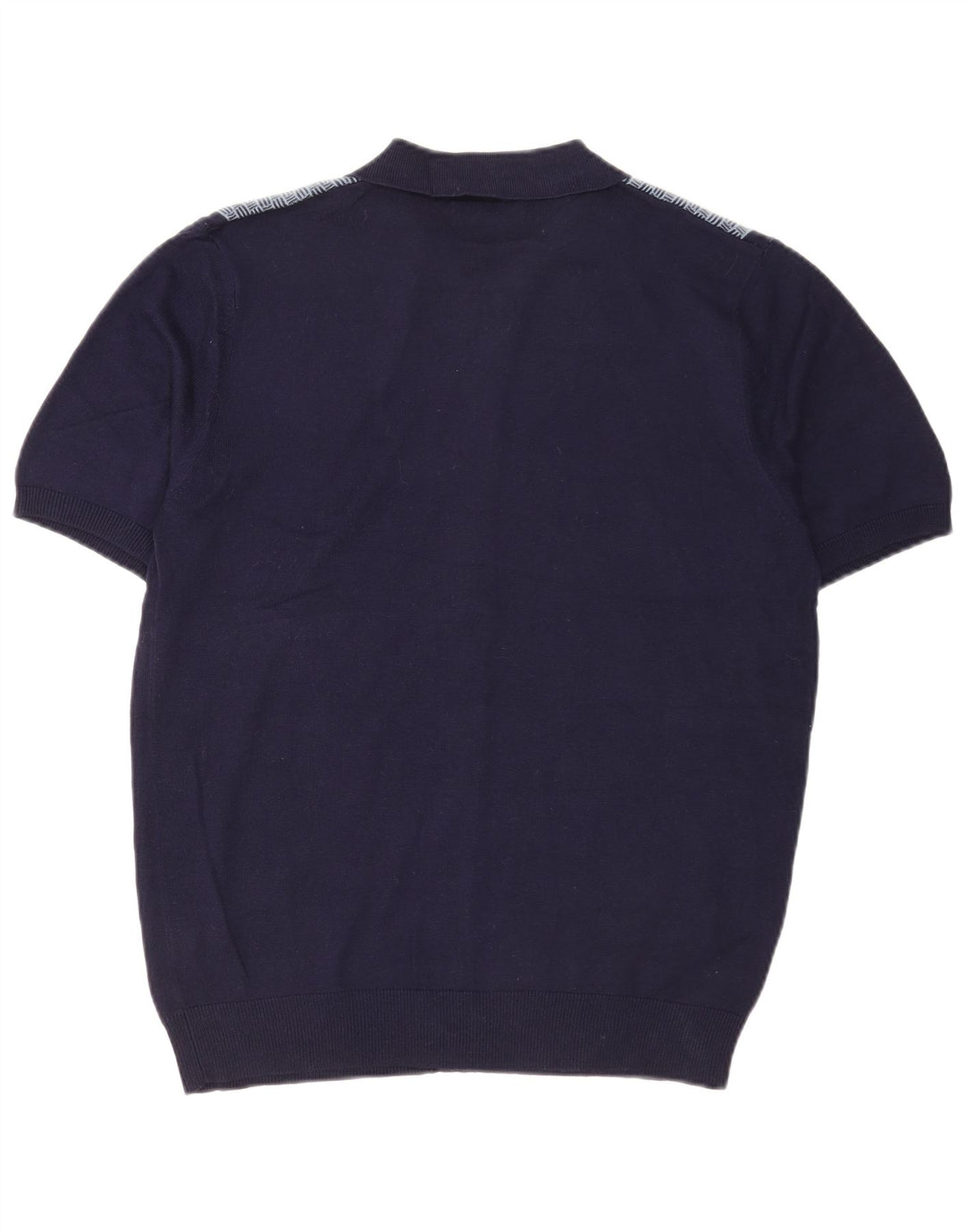 Pierre Cardin Herren Kurzarm-Strickhemd Mittelblau Geometrisch