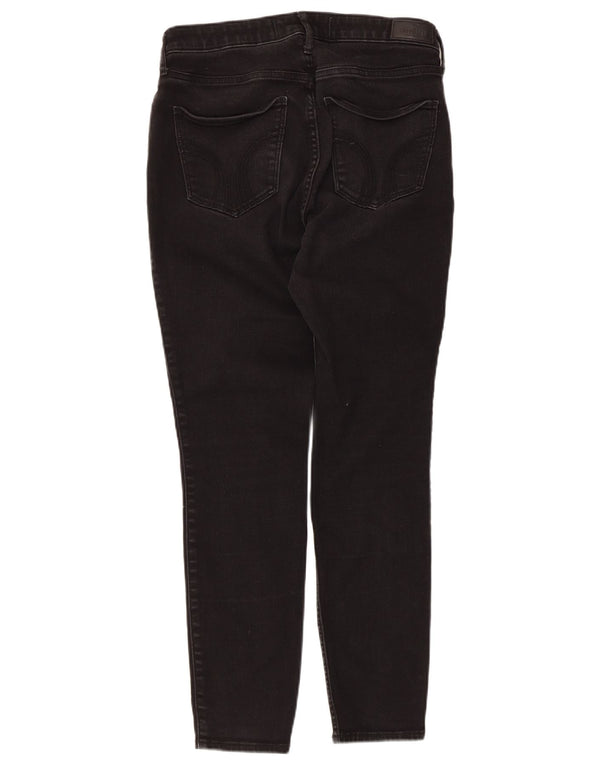 Hollister Damen Curvy Skinny High Waist Jeans US 11 Large W30 L28 Schwarz