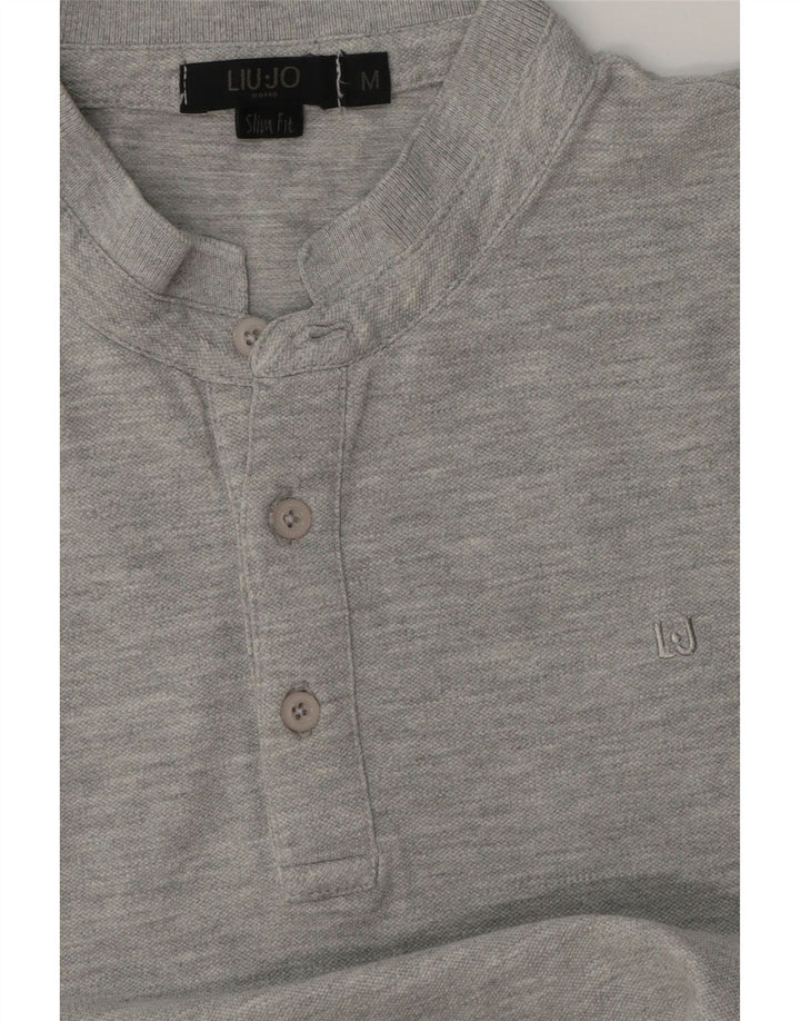 Liu Jo Herren Slim Fit Poloshirt Mittelgrau meliert