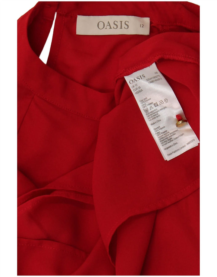 Oasis Damen-Blusenoberteil UK 12 Mittelrotes Polyester