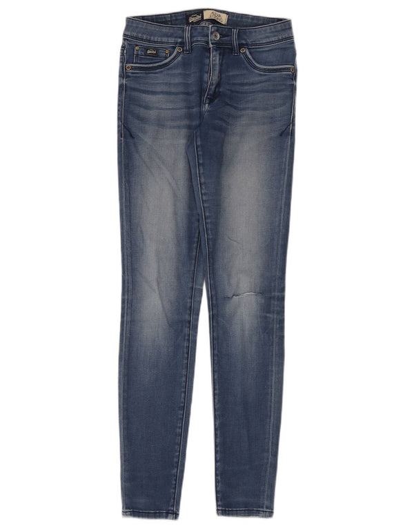 Superdry Damen Alexa Distressed Jegging Jeans W28 L30 Blaue Baumwolle