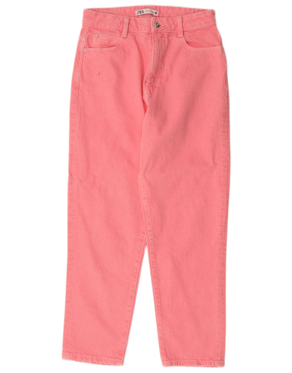 Zara Damen Tapered Jeans EU 38 Small W28 L28 Rosa Baumwolle