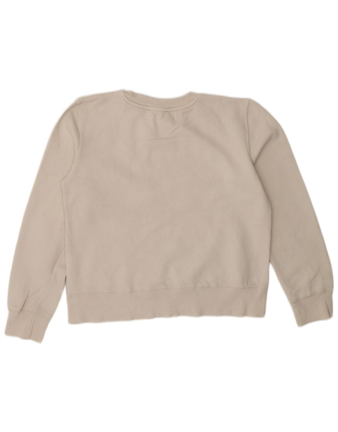 Zara Damen-Sweatshirt-Pullover, Gr. 10, Größe S, cremefarbene Baumwolle