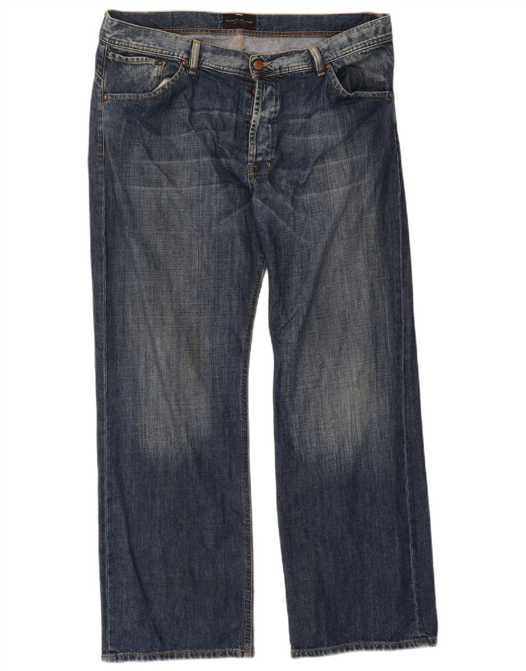 Gant Herren Straight Jeans W38 L32 Blaue Baumwolle