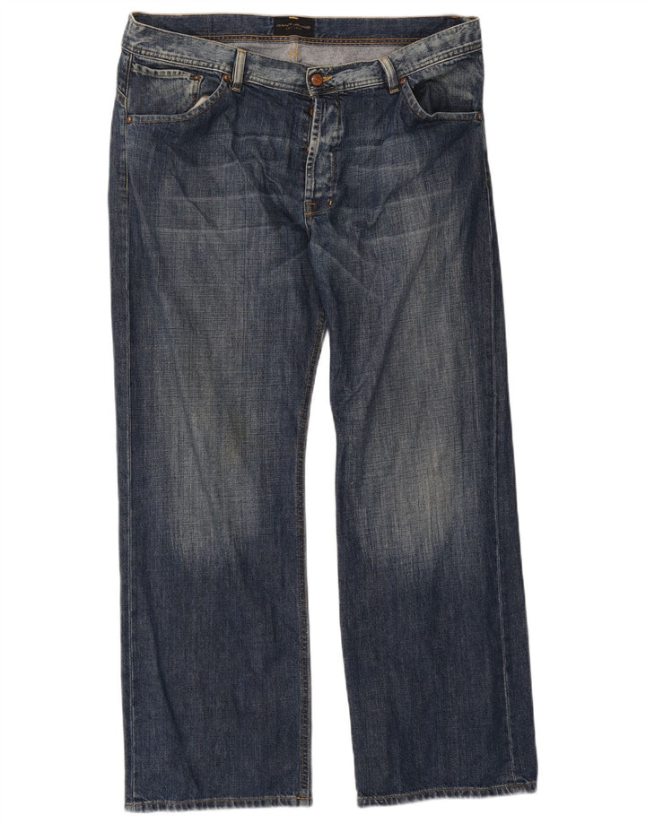 Gant Herren Straight Jeans W38 L32 Blaue Baumwolle