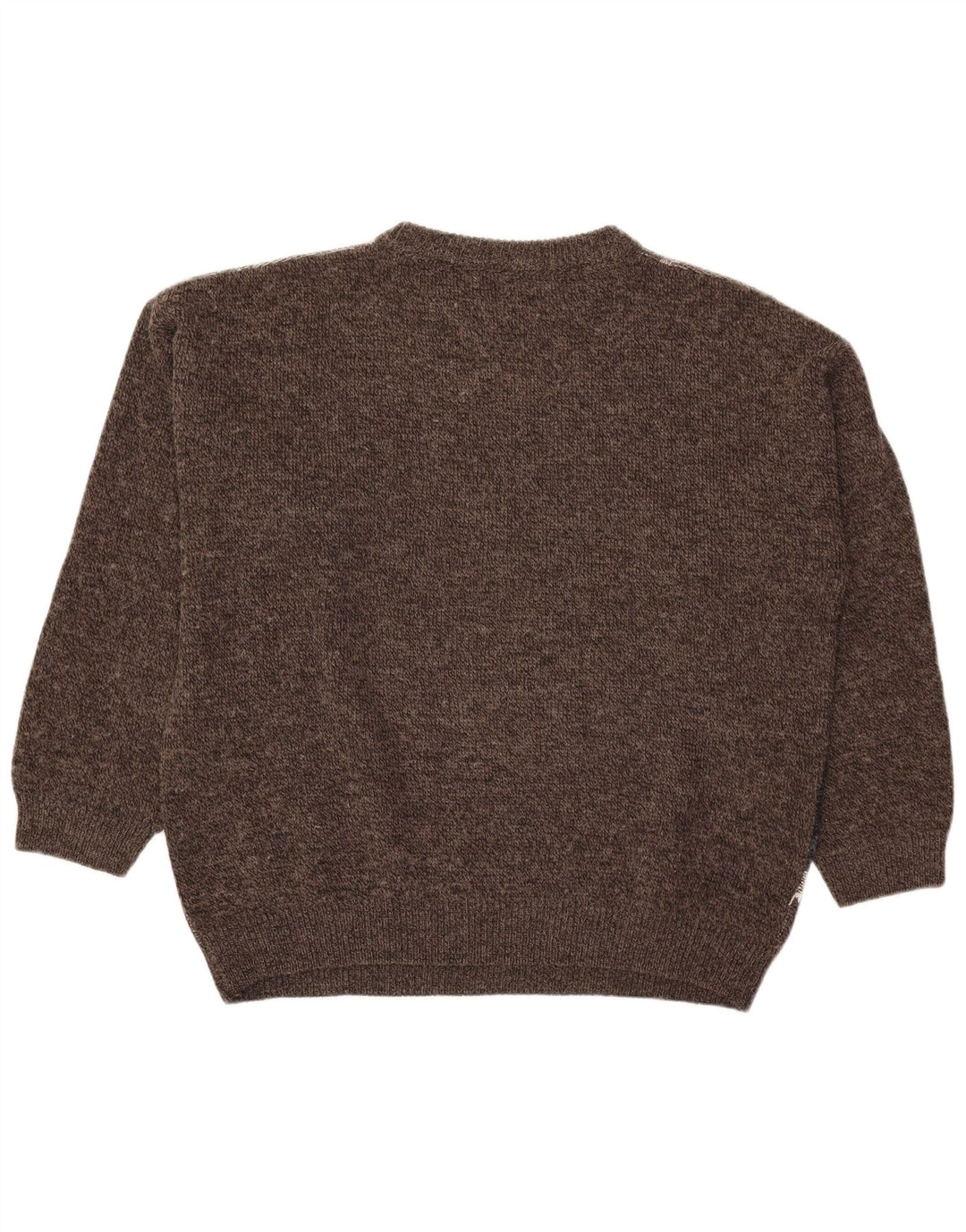Island Herren-Pullover mit U-Boot-Ausschnitt, Größe 52, groß, braun, Argyle/Diamant