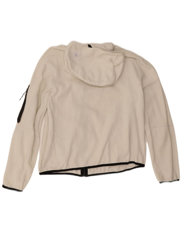 Nike Damen-Kapuzenpullover mit Reißverschluss, UK 16, Größe L, Weiß, Colourblock-Baumwolle