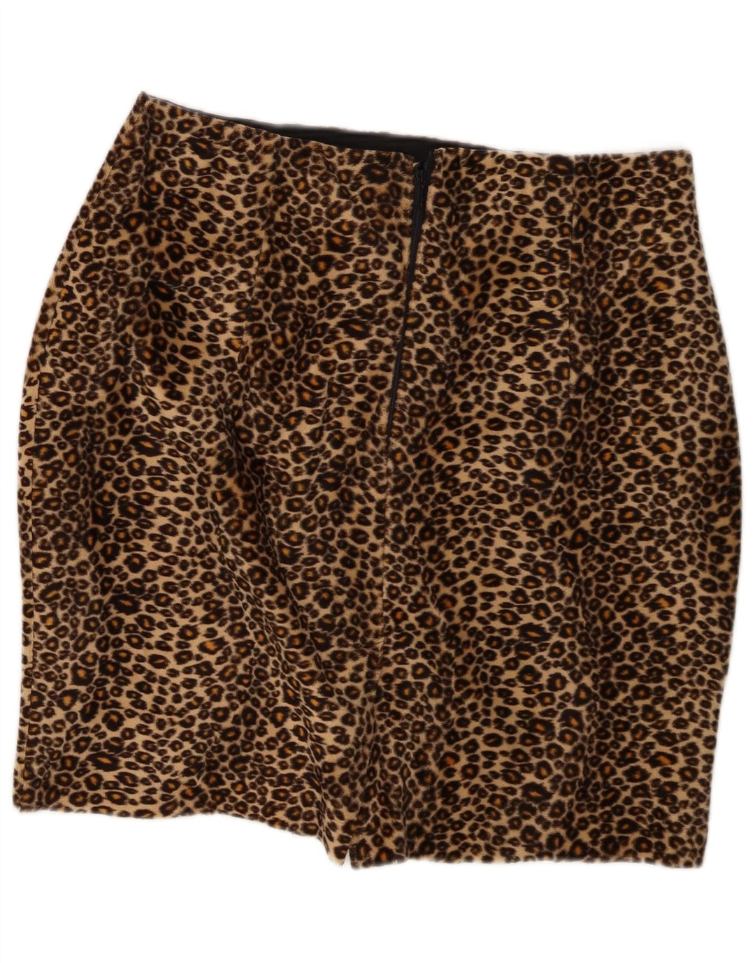 Zara Damen-Bleistiftrock W32, großes braunes Polyester mit Tiermuster