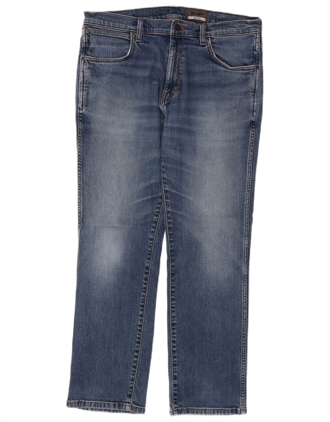 WRANGLER Herren Arizona Stretch Straight Jeans W36 L30 Blaue Baumwolle