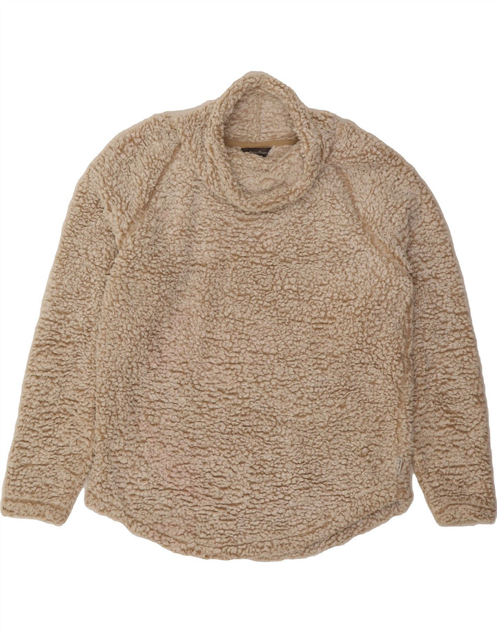 EDDIE BAUER Womens Oversized Fleece Jumper UK 10 Small Beige Polyester Vintage Eddie Bauer and Second-Hand Eddie Bauer from Messina Hembry 
