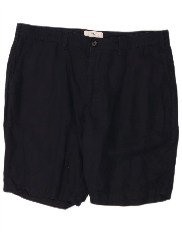 Marks & Spencer Herren-Chinoshorts, W36, groß, marineblau, Flachs