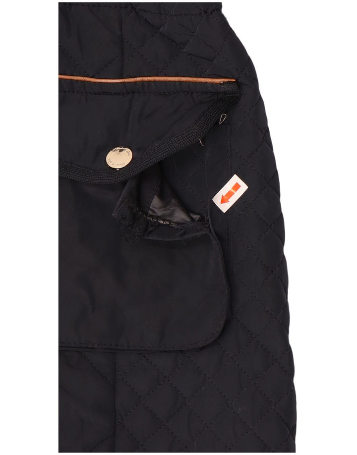 Massimo Dutti Damen Steppjacke mit Kapuze UK 12 Medium Marineblau Polyester