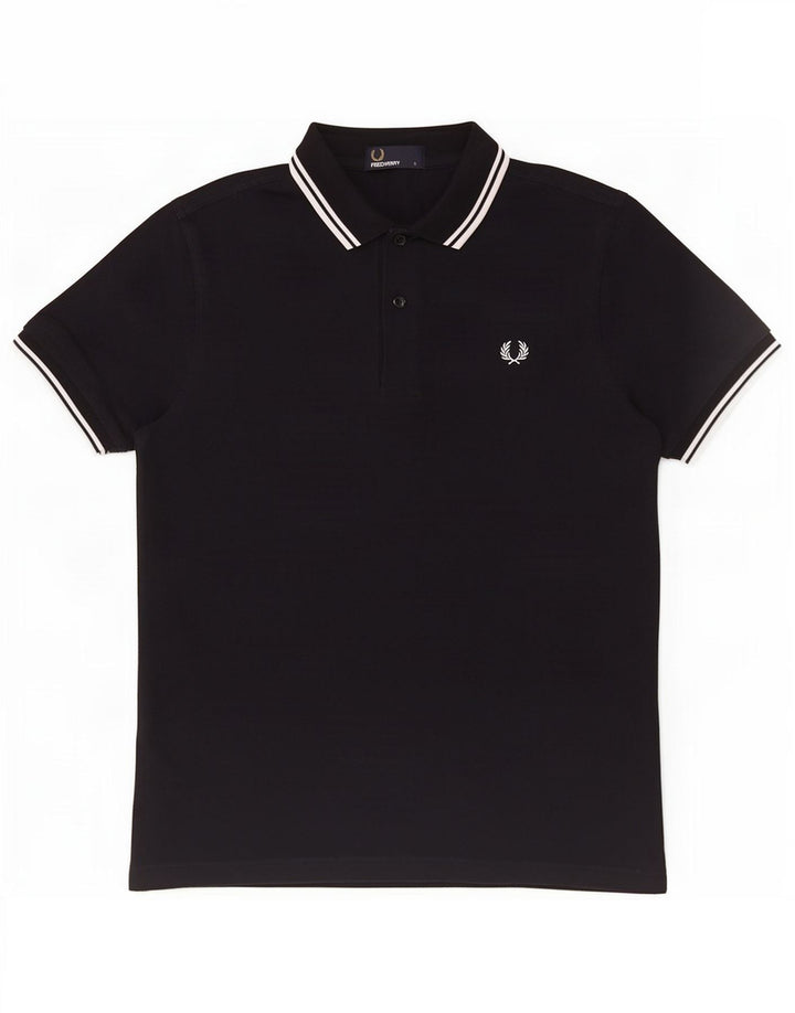 Fred Perry Herren-Poloshirt, klein, marineblau, gestreift, Baumwolle