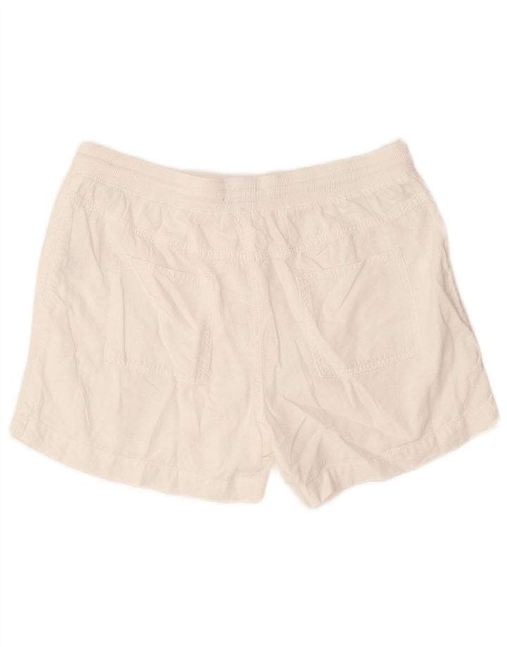 Marks & Spencer Damen Shorts UK 14 Large W32 Weißes Leinen