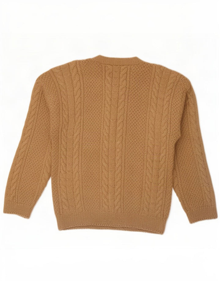 Vintage Herren Pullover mit Rundhalsausschnitt, groß, braun