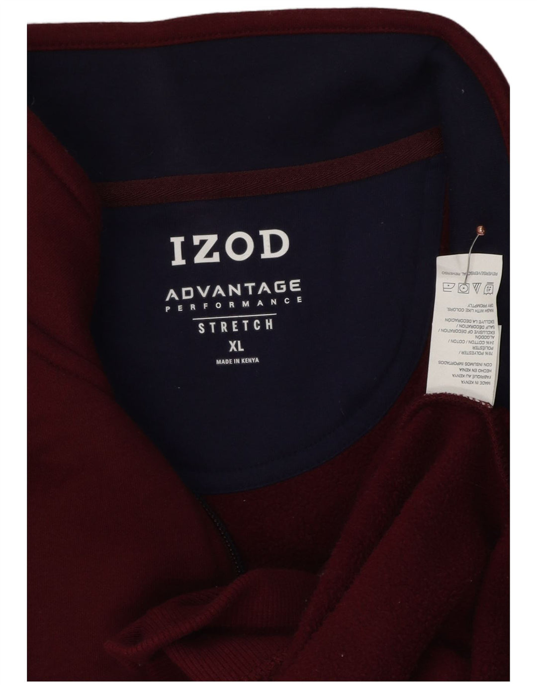 IZOD Herren-Sweatshirt mit Reißverschluss am Hals, XL, Burgunderrot, Polyester