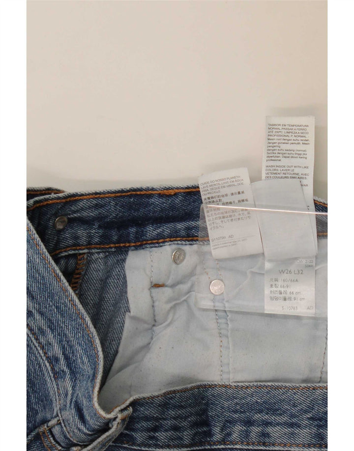 Levi's Damen 501 Straight Jeans W26 L32 Blaue Baumwolle