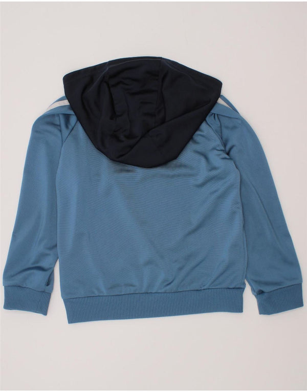 Adidas Jungen Kapuzenpullover mit Reißverschluss, 6–7 Jahre, blaues Farbblock-Polyester