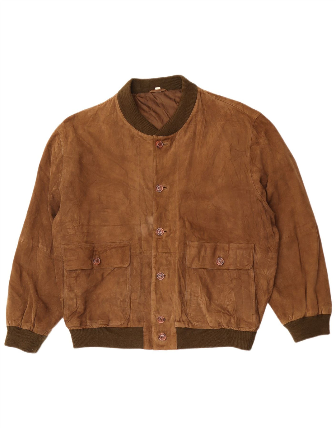 Vintage Herren Bomber Wildlederjacke IT 52 XL Braunes Leder