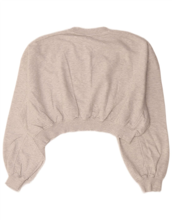 Zara Damen Crop Oversized Sweatshirt Pullover UK 14 Mittelgrau