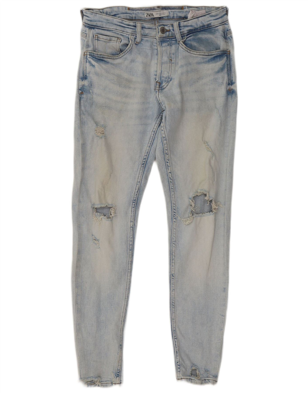 Zara Herren Distressed Skinny Jeans EU 40 Mittel W31 L29 Blau
