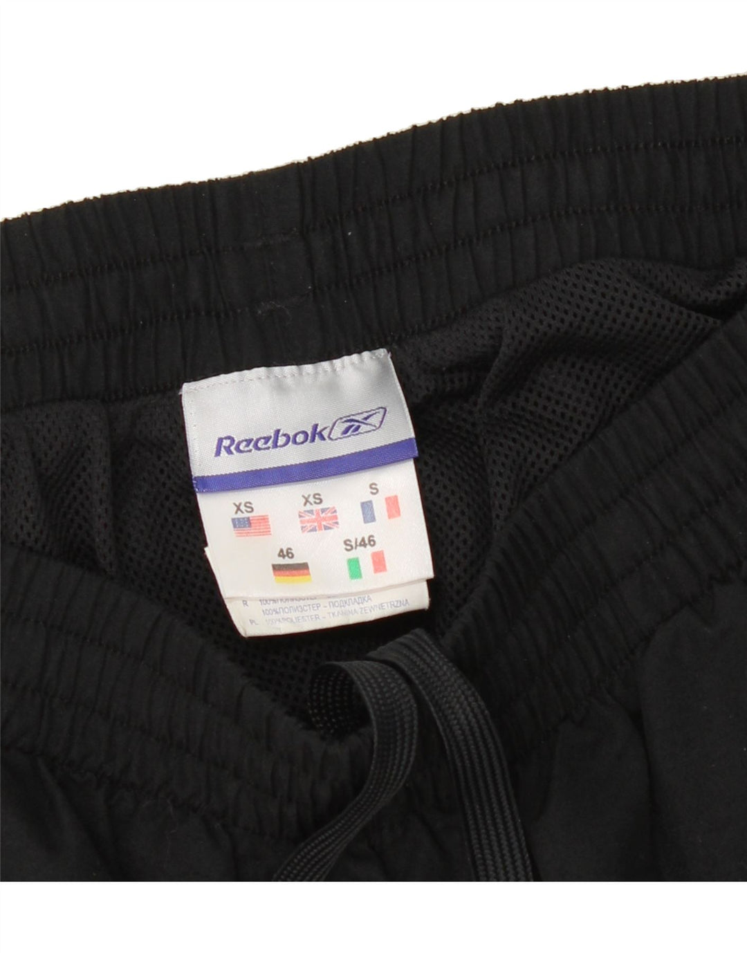 REEBOK Mens Sport Shorts XS  Black Polyester Vintage Reebok and Second-Hand Reebok from Messina Hembry 