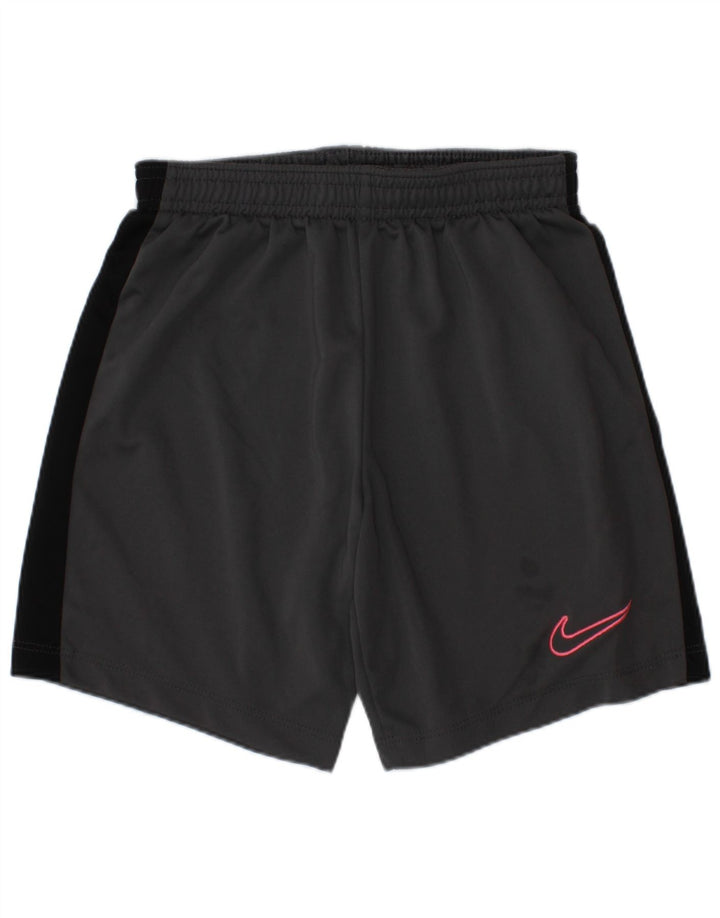 Nike Dri Fit Sportshorts für Jungen, 8–9 Jahre, Größe S, graues Colourblock-Polyester