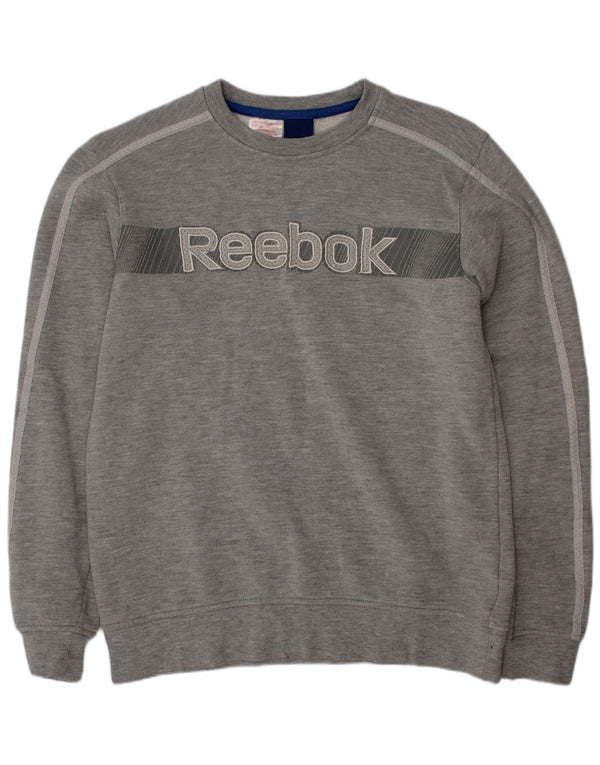 Reebok Grafik-Sweatshirt für Jungen, 11–12 Jahre, graue Baumwolle