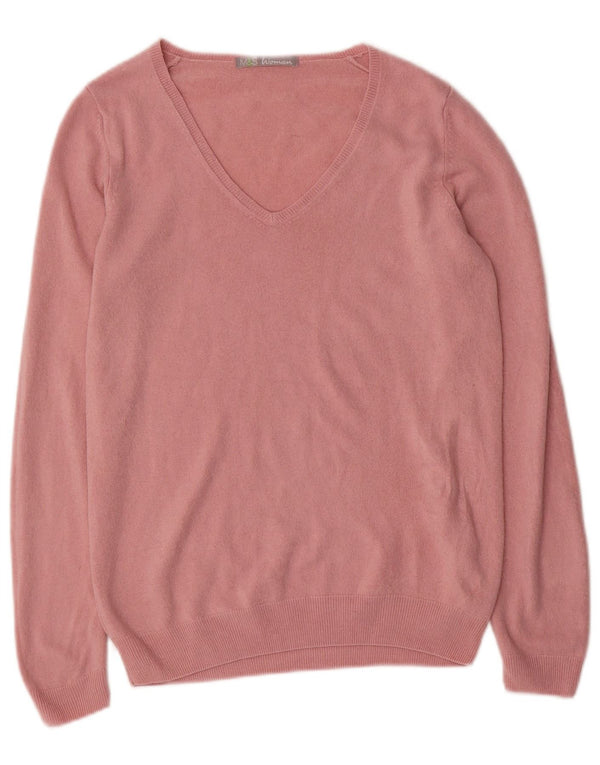 Marks & Spencer Damen-Pullover mit V-Ausschnitt, Gr. 10, klein, rosa, Acryl