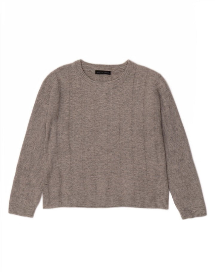 Marks & Spencer Damen-Pullover, übergroß, U-Boot-Ausschnitt, Gr. 10, Größe S, Grau
