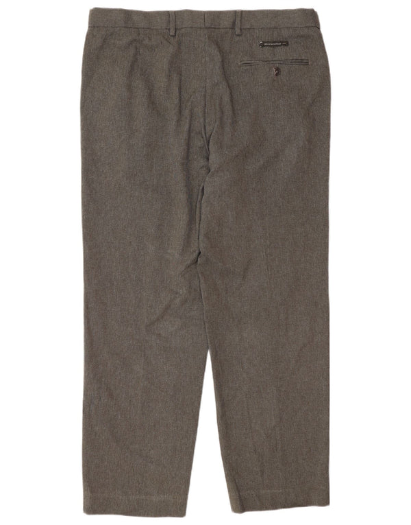 Marks & Spencer Herren-Anzughose, normal, W36 L29, grau kariertes Polyester