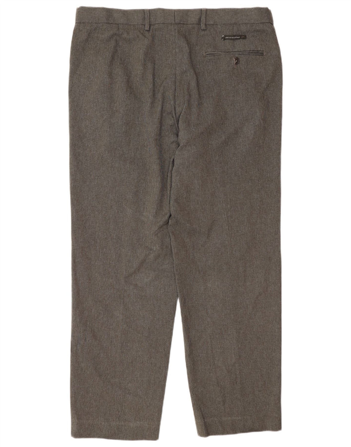 Marks & Spencer Herren-Anzughose, normal, W36 L29, grau kariertes Polyester