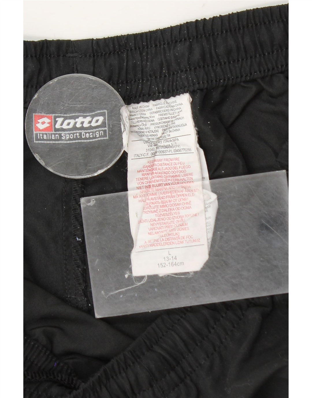 Lotto Jungen-Sportshorts mit Grafik, 13–14 Jahre, Größe L, schwarzes Polyester
