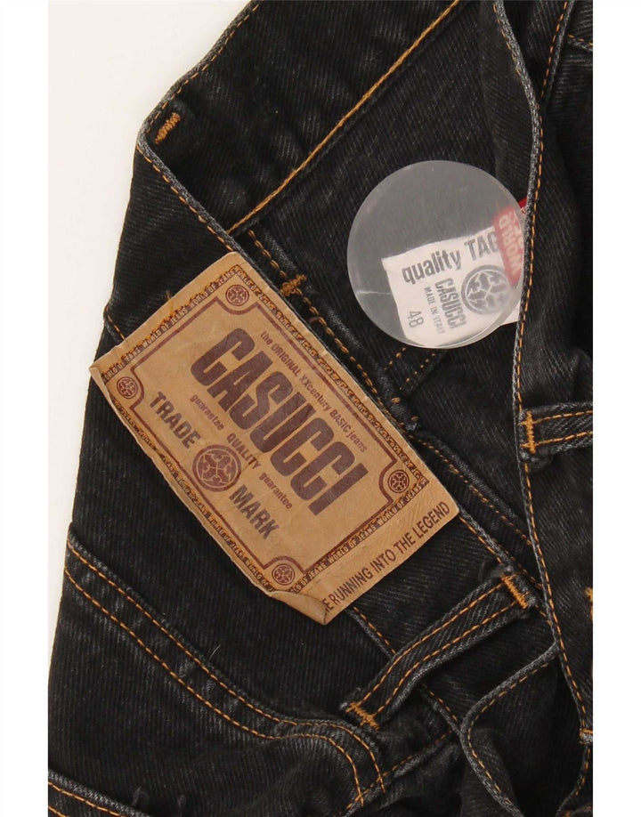 Casucci Herren Straight Jeans IT 48 Medium W30 L27 Schwarze Baumwolle