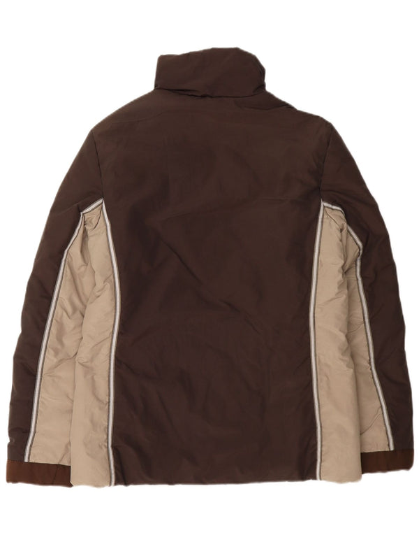 Max & Co. Gepolsterte, gesteppte Skijacke für Damen, UK 12, Mittelbraun, Farbblock