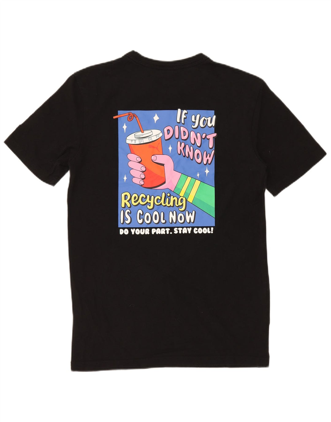 PUMA Herren Grafik T-Shirt Top XS Schwarz Baumwolle