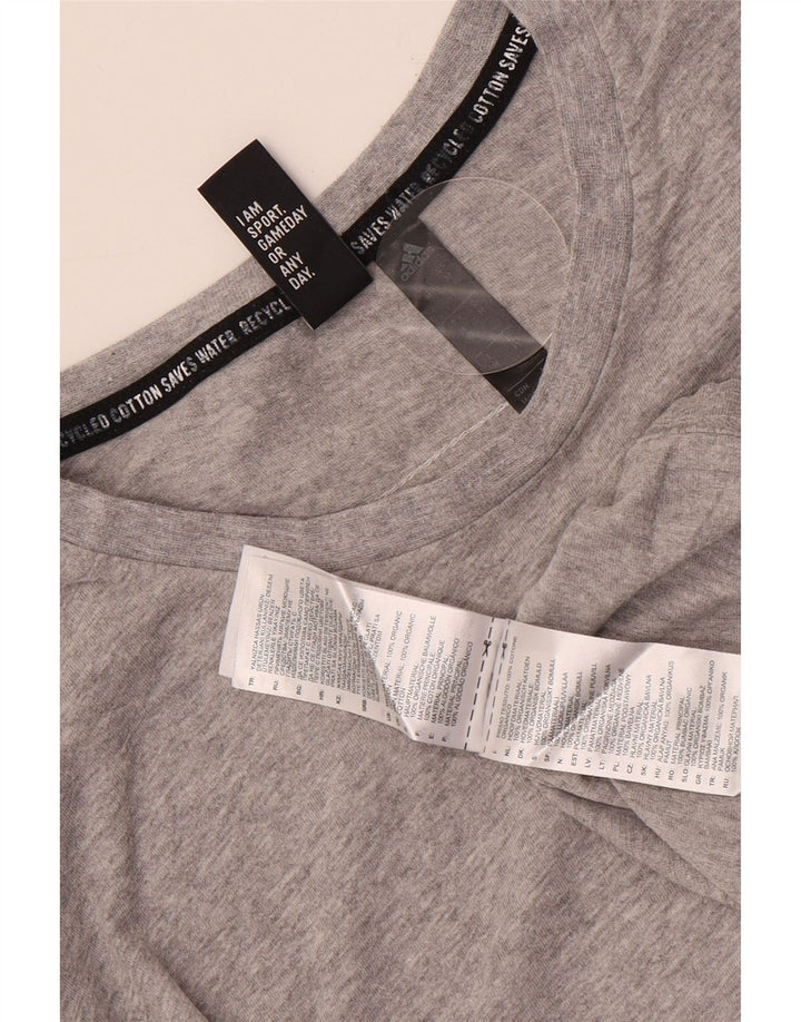 Adidas Herren T-Shirt Top Mittelgrau gefleckte Baumwolle
