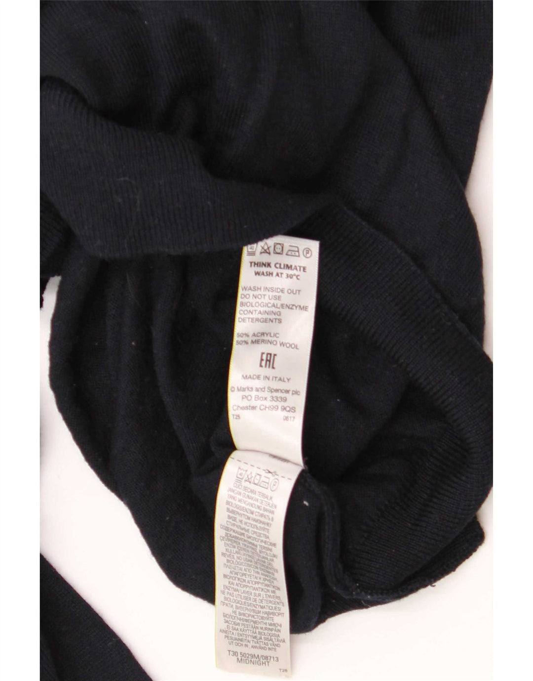 Marks & Spencer Herren-Pullover mit Rollkragen, groß, Marineblau, Acryl
