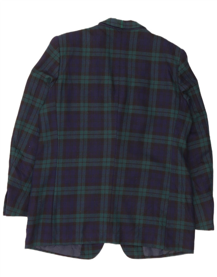 AQUASCUTUM Herren-Blazer mit 3 Knöpfen, Gr. 40, Marineblau, kariert