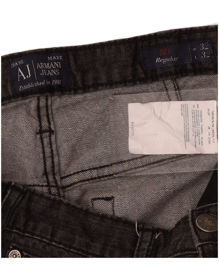 Armani Damen Straight Jeans W32 L28 Graue Baumwolle