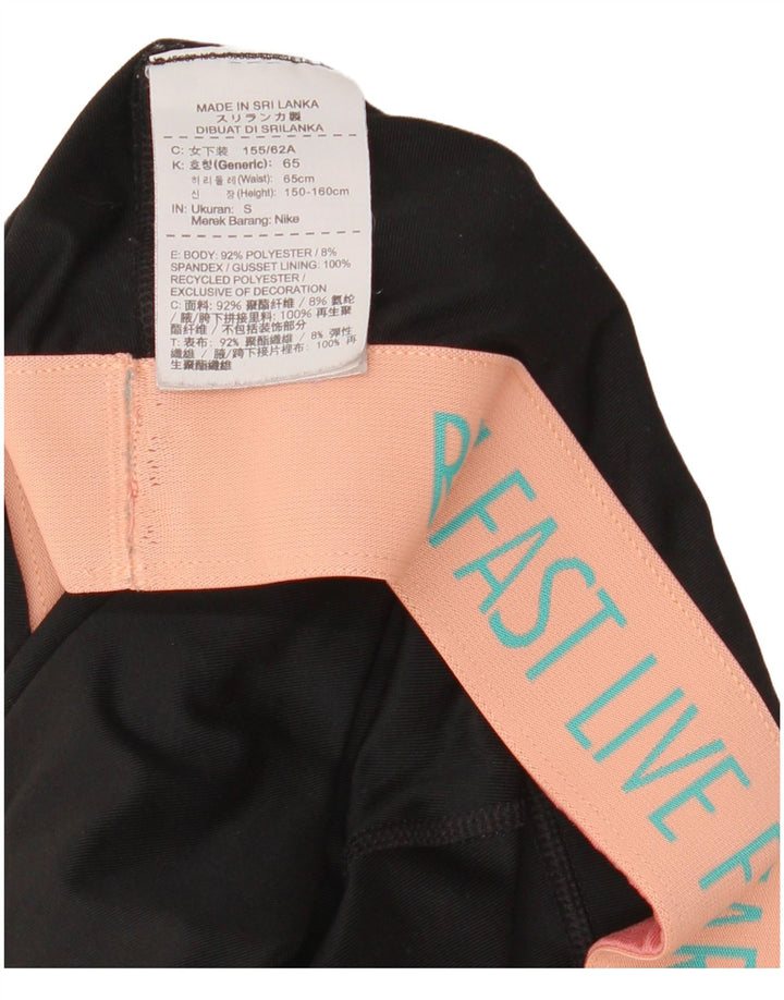 Nike Damen Dri Fit Capri Leggings UK 10 Small Schwarz Polyester