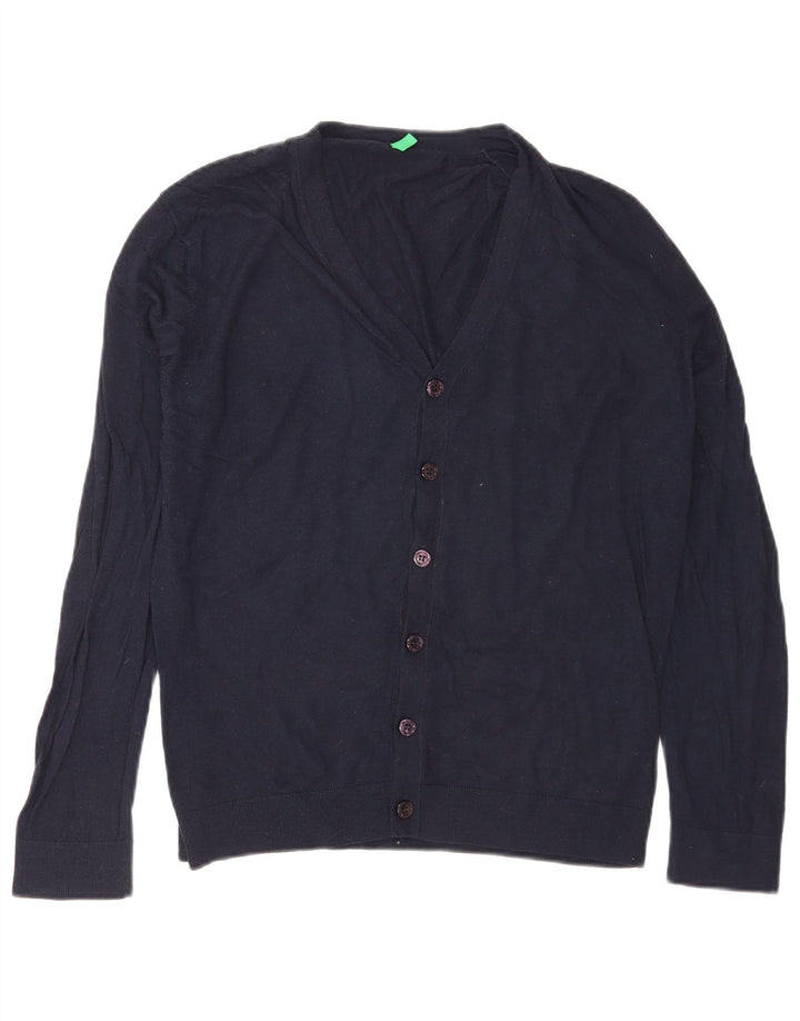 Benetton Herren-Strickjacke, klein, Marineblau